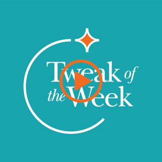 Tweak Of The Week Logo RGB White On Teal